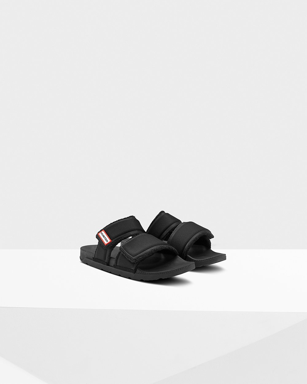 Womens Hunter Slides Black - Original Double Strap - 6358702-RG